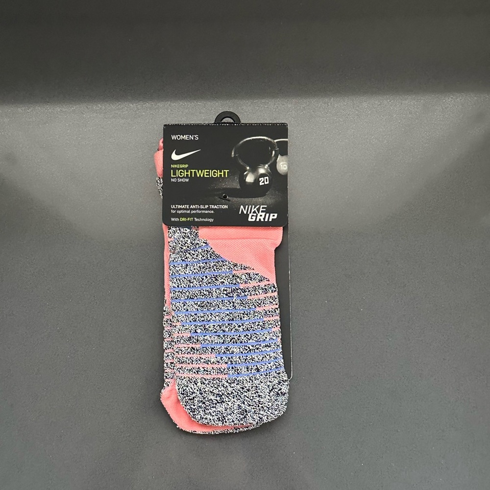 Nike Women's Lightweight No-Show Socks - Pink and Gray